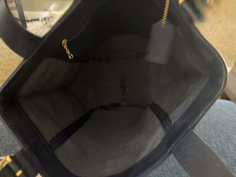 NWOT  Vintage Coach Leather Buckle Tote Bag Navy Blue - Picture 2 of 10